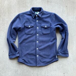 Edgevale Fleece Jack Shirt Men Size Medium Blue Outdoor Shaket